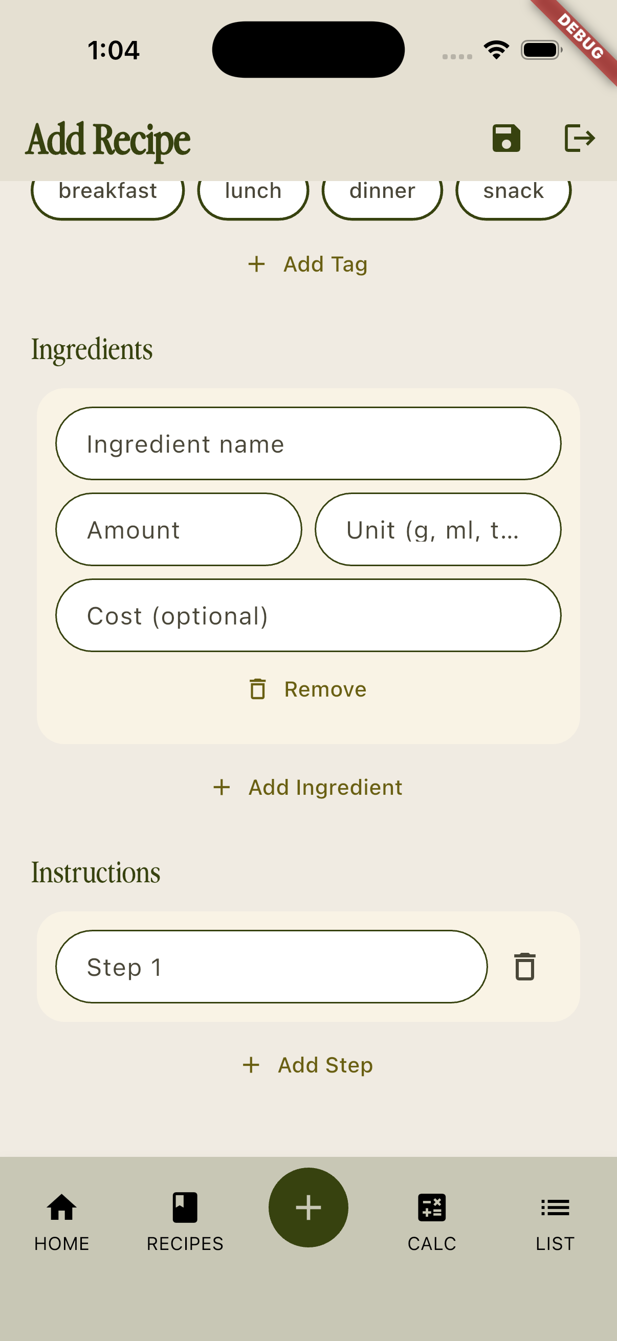 Recipe details