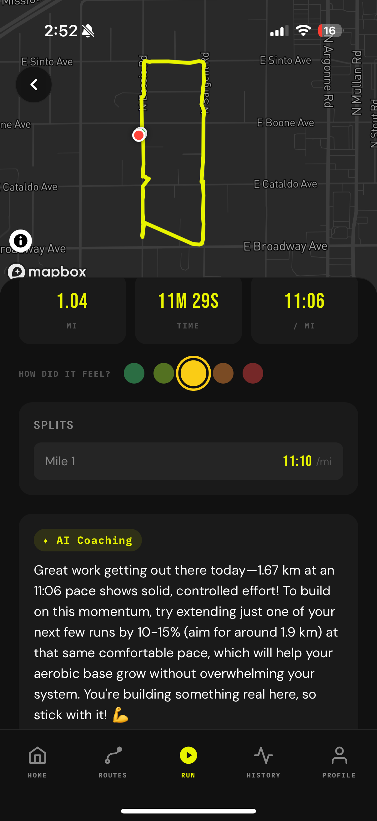 AI coaching screen