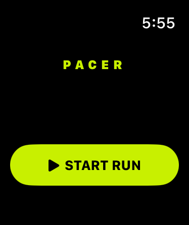 Watch run screen